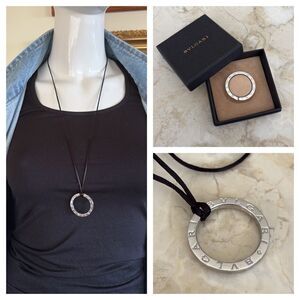 BVLGARI 925 Sterling Silver Key Ring / Pendant